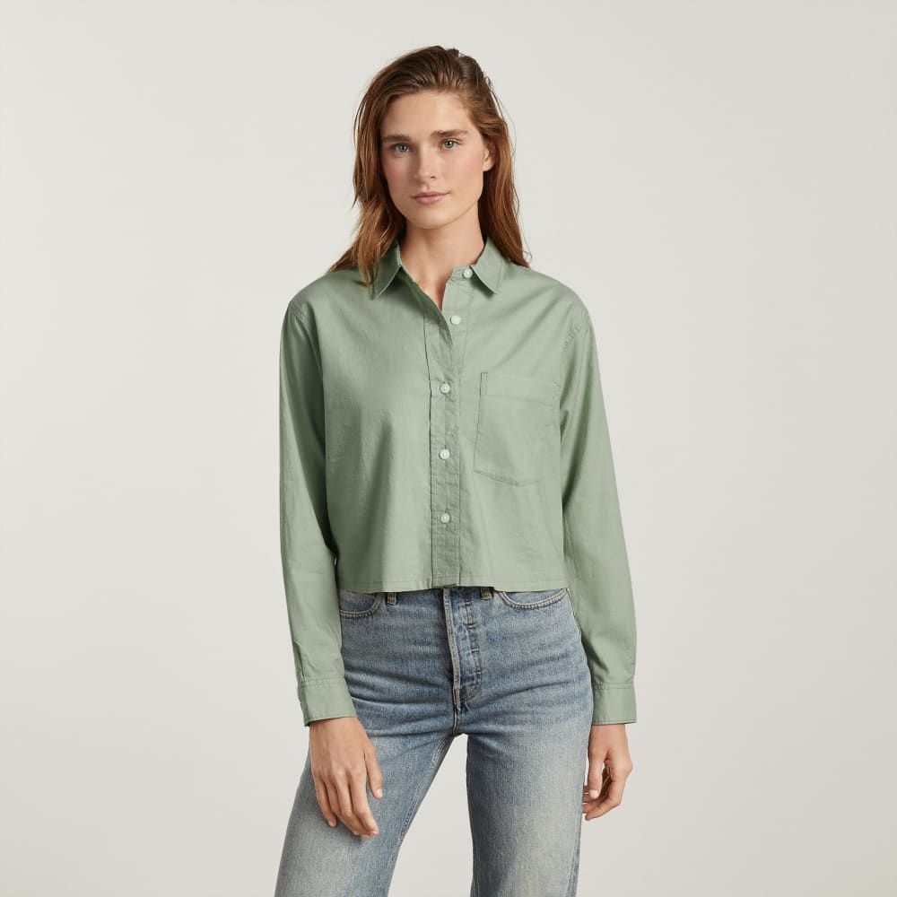 The Way-Short Shirt in Silky Cotton | Laurel - Image 2