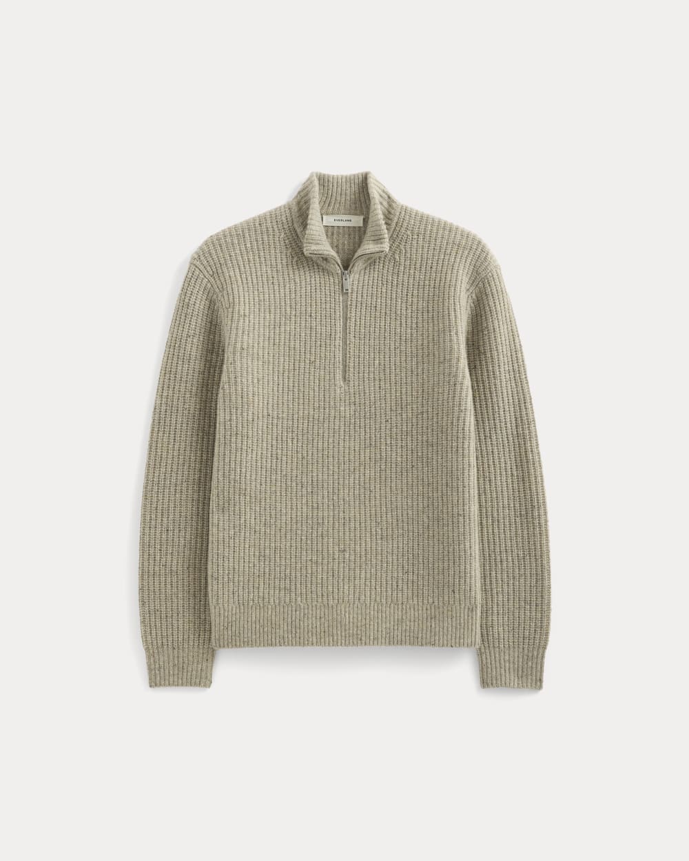 The Felted Merino Half-Zip Sweater | Heather Gravel Donegal - Image 2