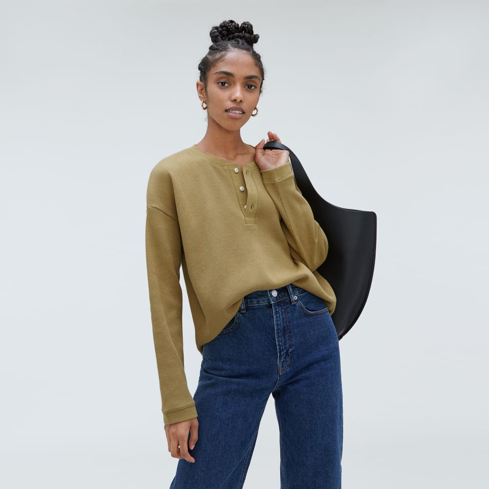 The Organic Cotton Waffle Henley | Fennel Seed - Image 5