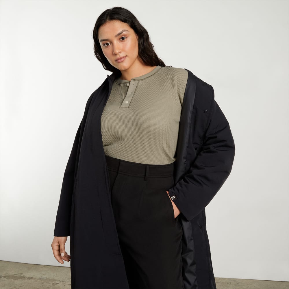 The Organic Cotton Waffle Henley | Field Green - Image 4