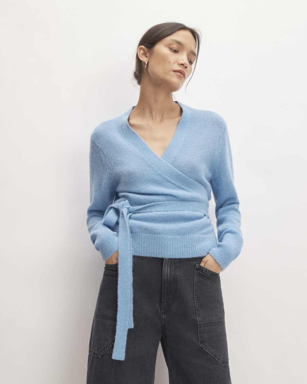The Alpaca Wrap Sweater | Heritage Blue