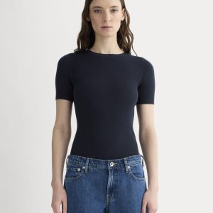 The Sweater Tee in Ultrasoft Merino | Navy