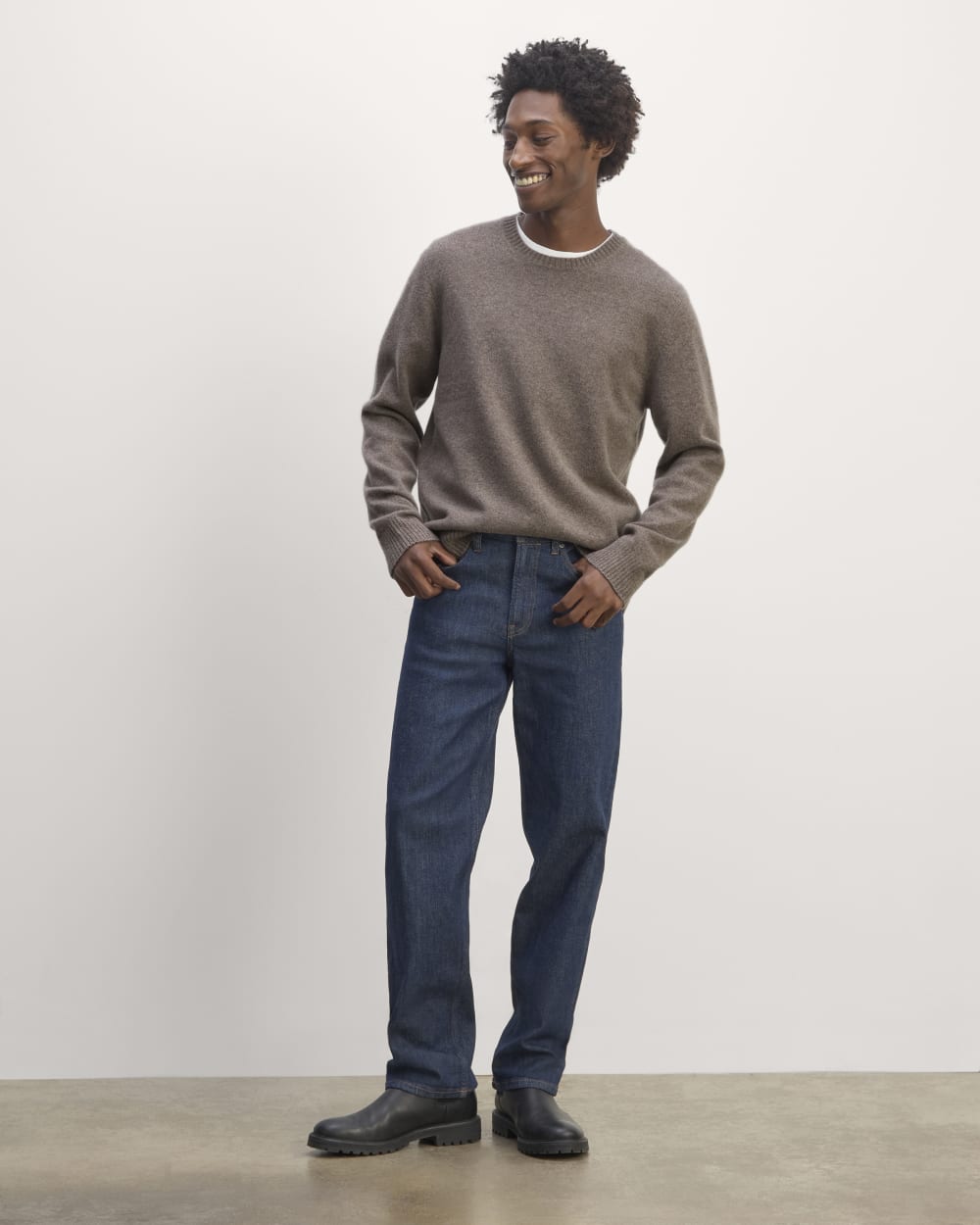 The Premium Merino Crew Neck Sweater | Taupe Melange - Image 3
