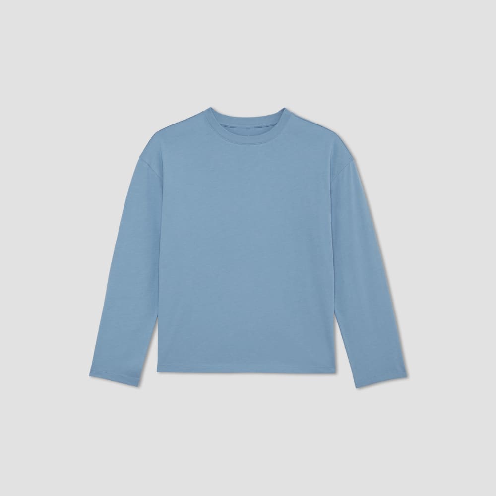The Organic Cotton Relaxed Long Sleeve Tee | Heritage Blue - Image 2