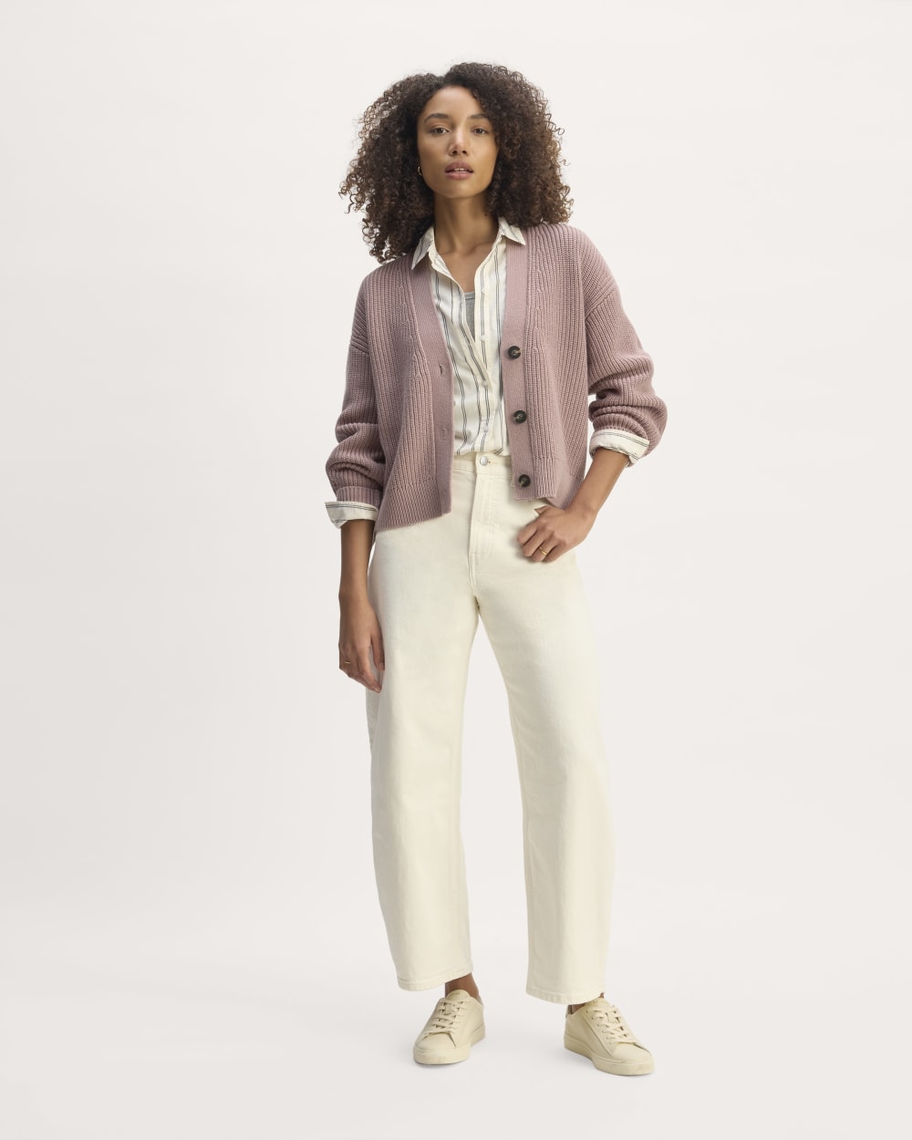 The Boxy Cardigan in Everyday Cotton | Dusty Rose - Image 3