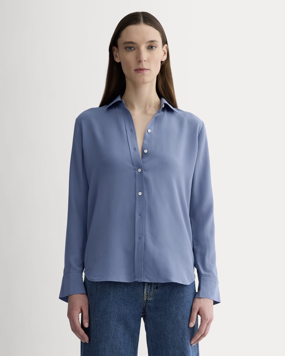The Must-Have Shirt in Washable Silk | French Blue