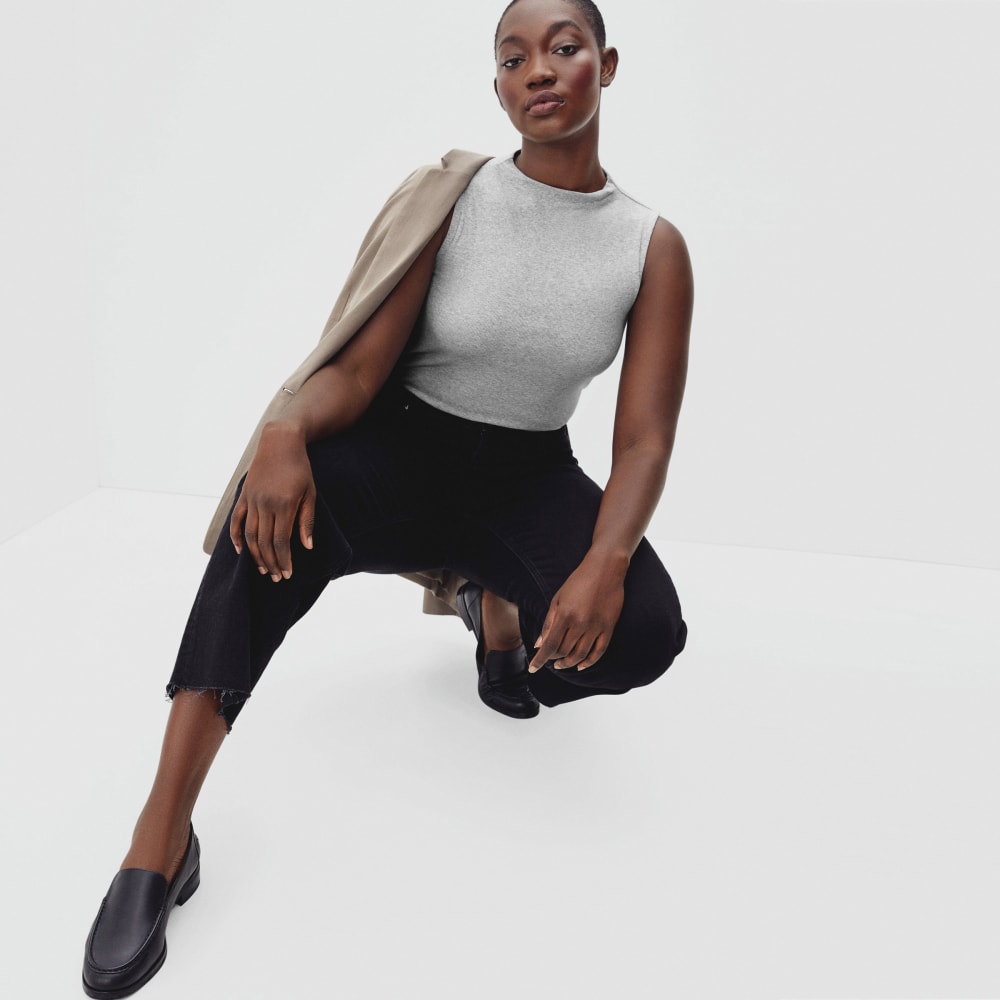 The Pima Micro-Rib Funnel-Neck Tank | Heathered Grey - Image 5