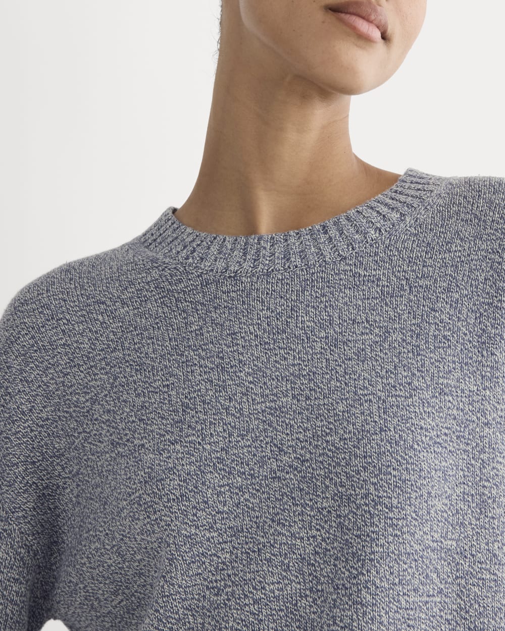 The Boxy Sweater in Everyday Cotton | Blue Indigo/Canvas Twist - Image 4
