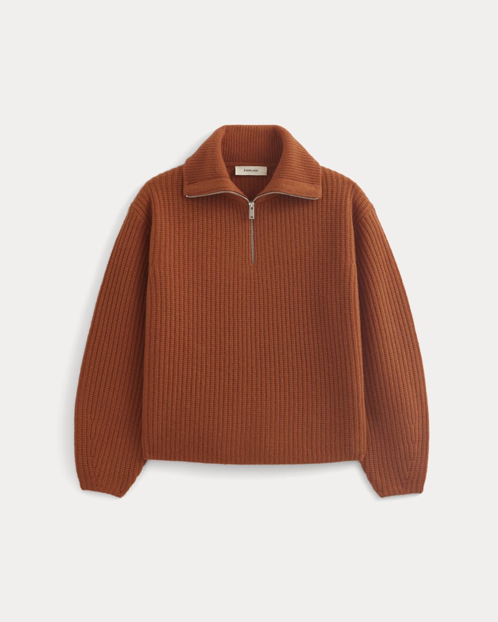 Half-Zip Sweater in Luxe Merino | Rust Heather - Image 2