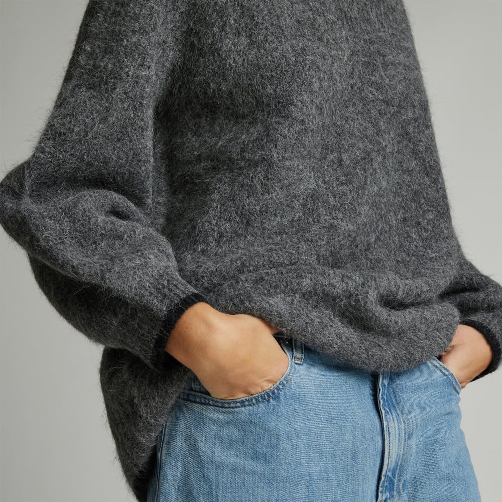 The SuperFuzz Alpaca Oversized Crew | Heathered Charcoal - Image 5