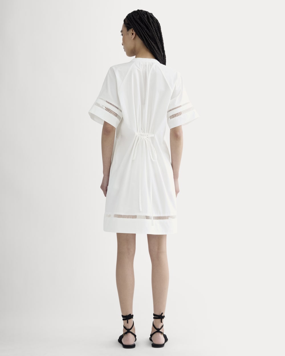 The Lace Trim Popover Dress | White - Image 4
