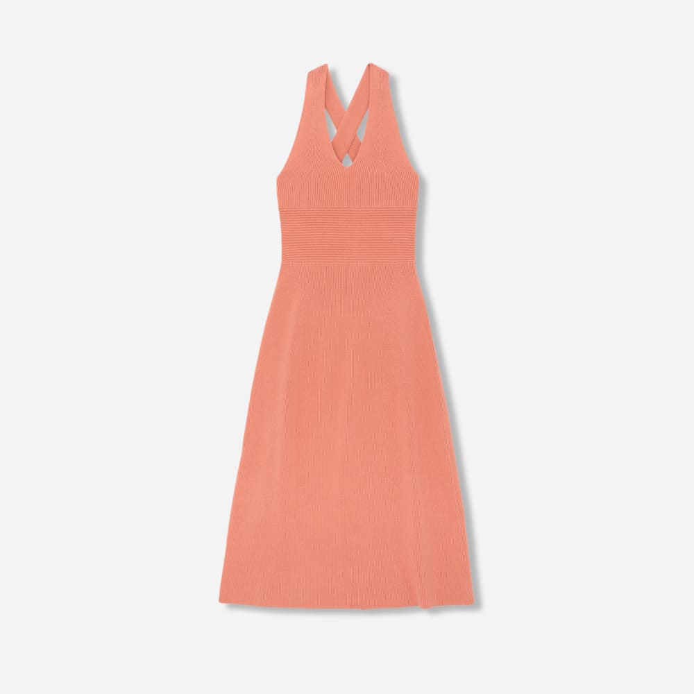 The Ribbed Cotton Cross-Back Dress | Tawny Pink - Image 2