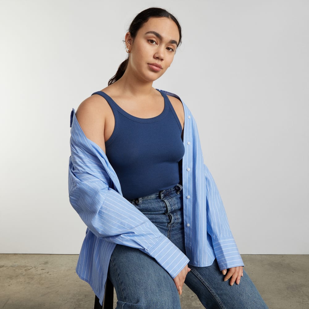 The Pima Micro-Rib Short Tank | Dark Royal - Image 6