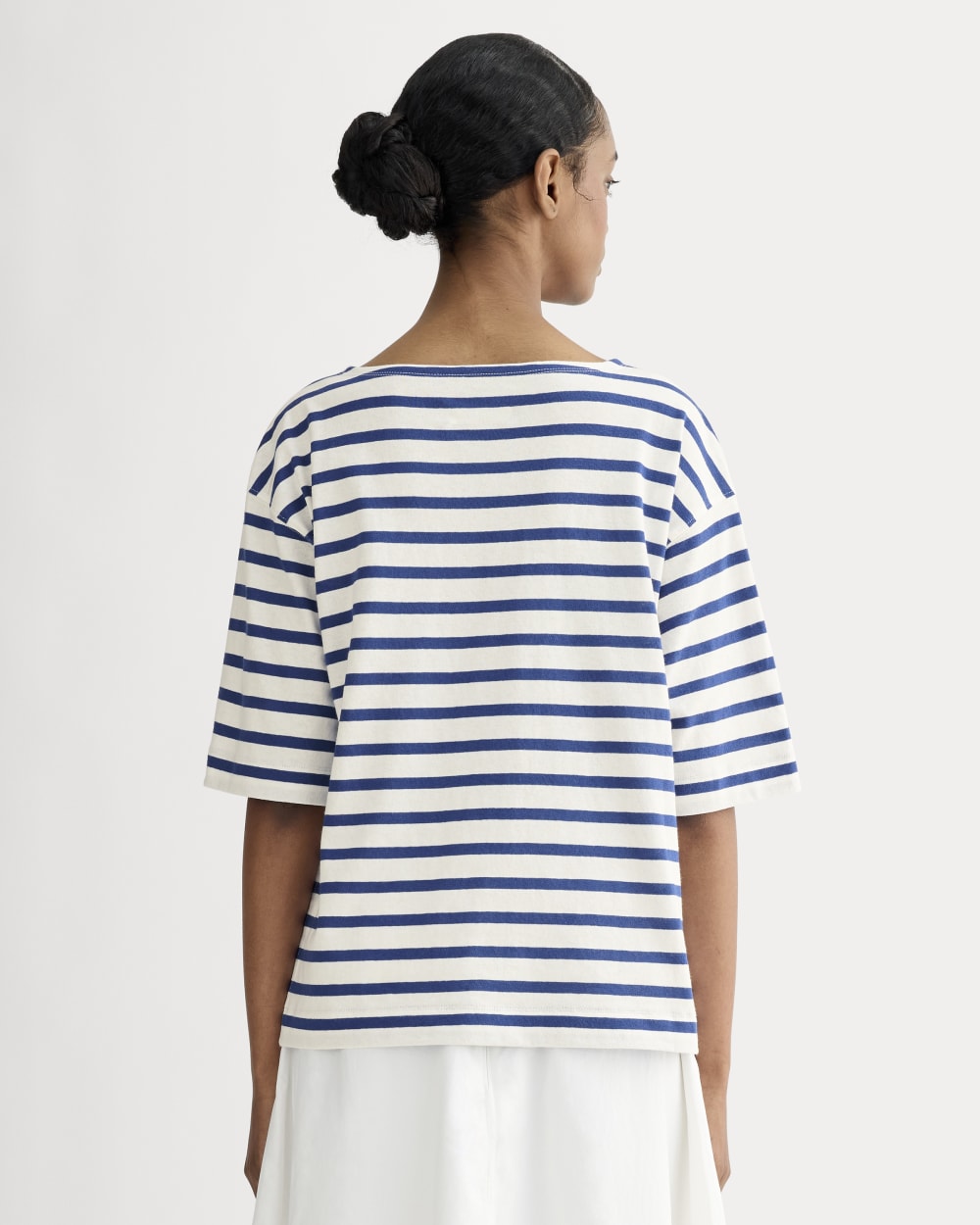 The Mariner Oversized Tee | Bone / Mazarine Blue - Image 5
