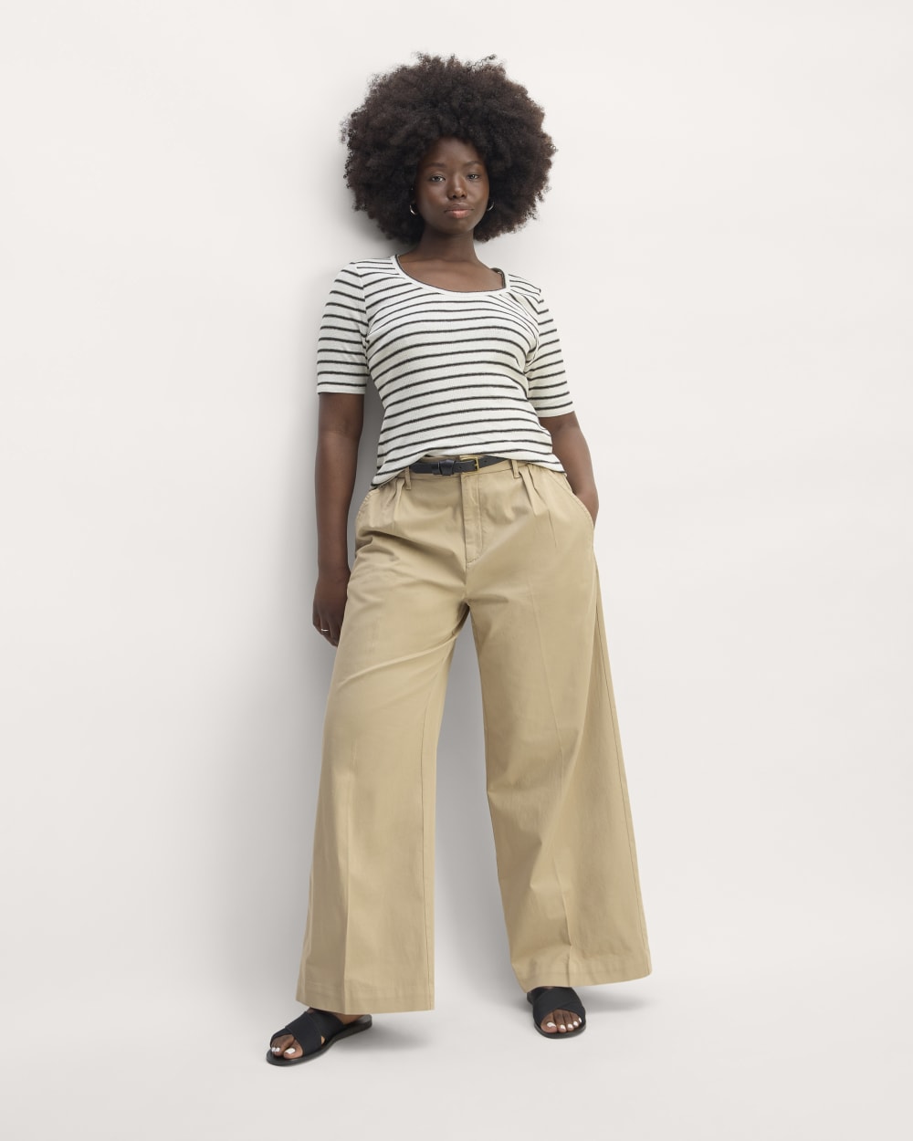 The Vintage Rib Scoop-Neck Top | Bone / Black - Image 3