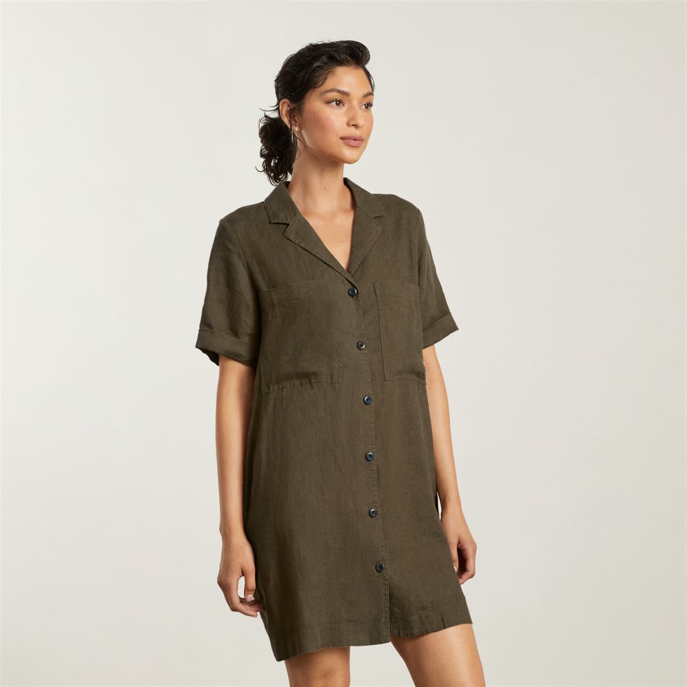 The Linen Workwear Dress | Beech - Image 6