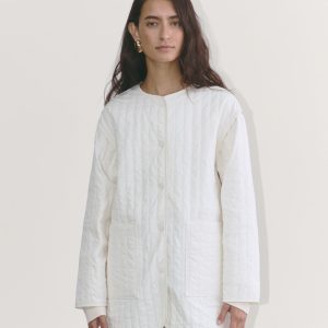 The Midi Quilted Liner | Bone