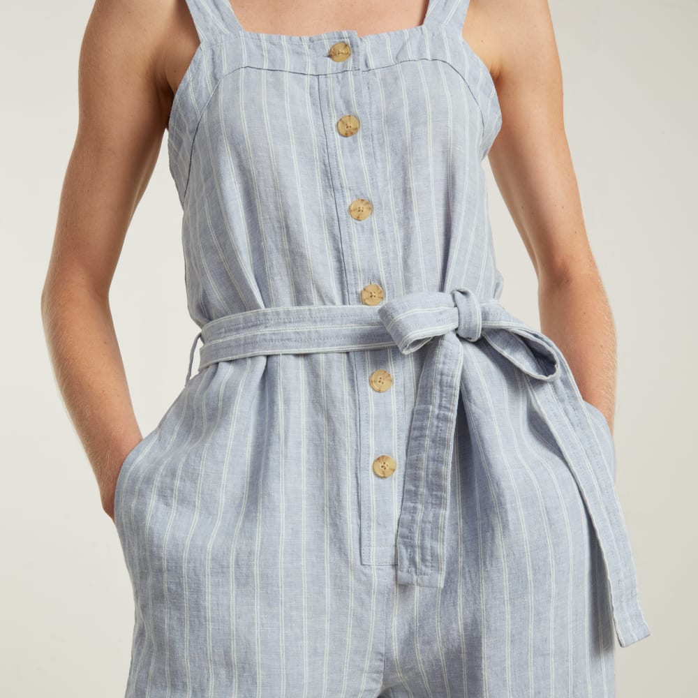 The Linen Jumpsuit | Light Blue / White - Image 3