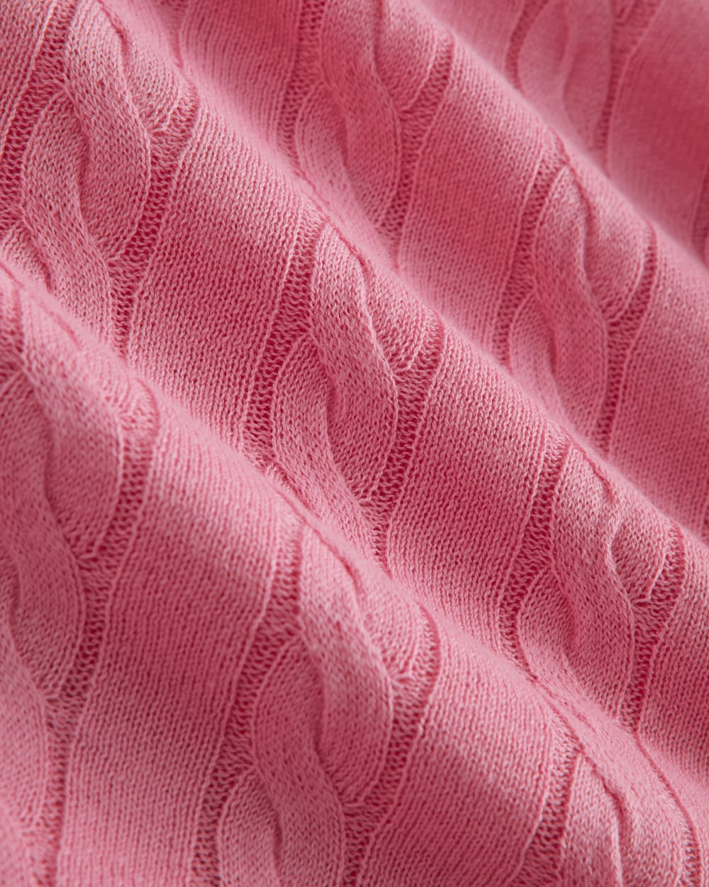 The Cable V-Neck in Cotton Cashmere | Deep Pink - Image 6