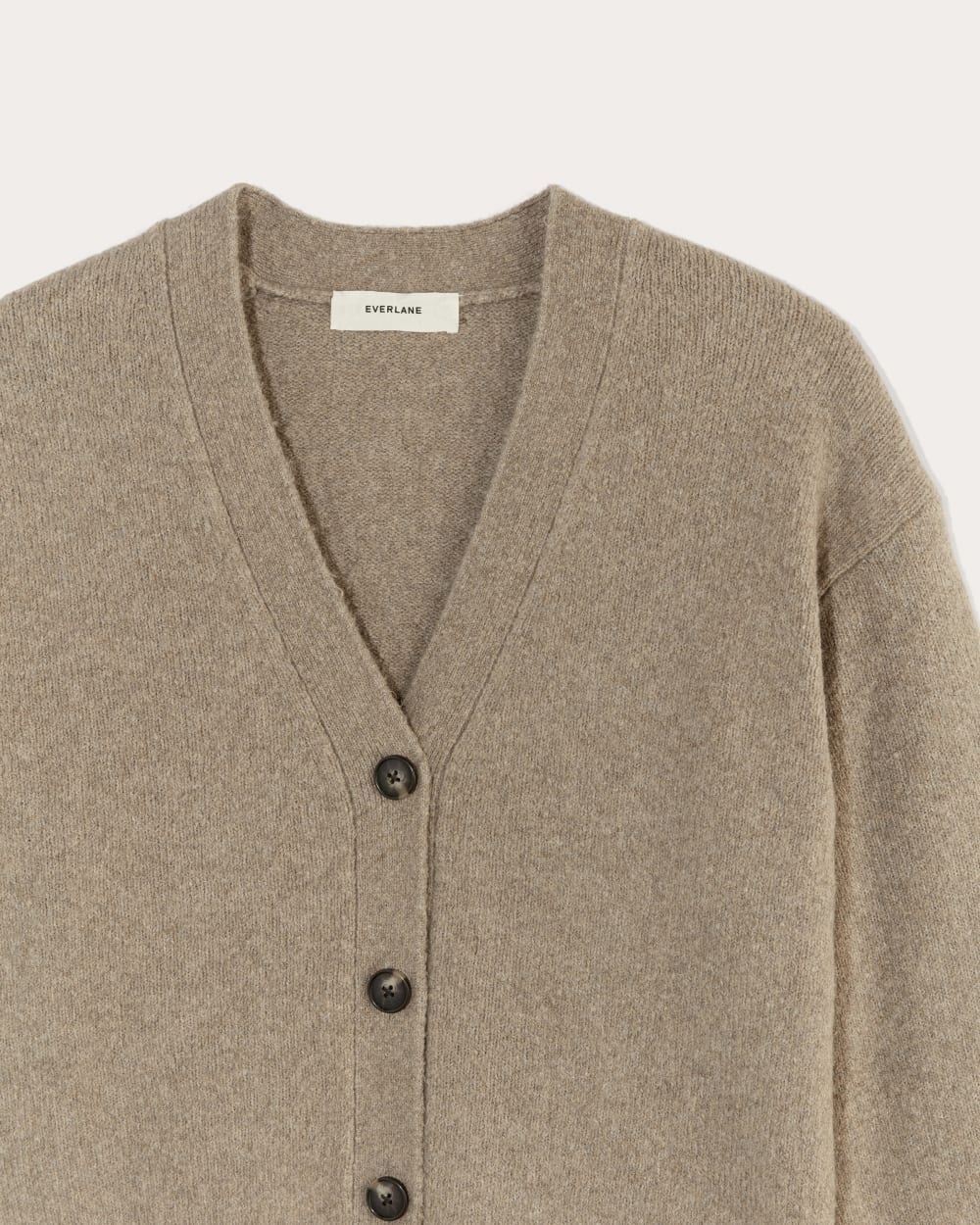 The Cocoon Cardigan in Plush Cotton | Heather Taupe - Image 7