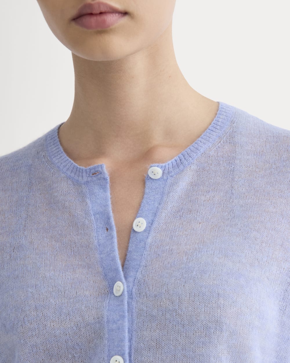 The Air Alpaca? Short-Sleeve Cardigan | Soft Blue - Image 5