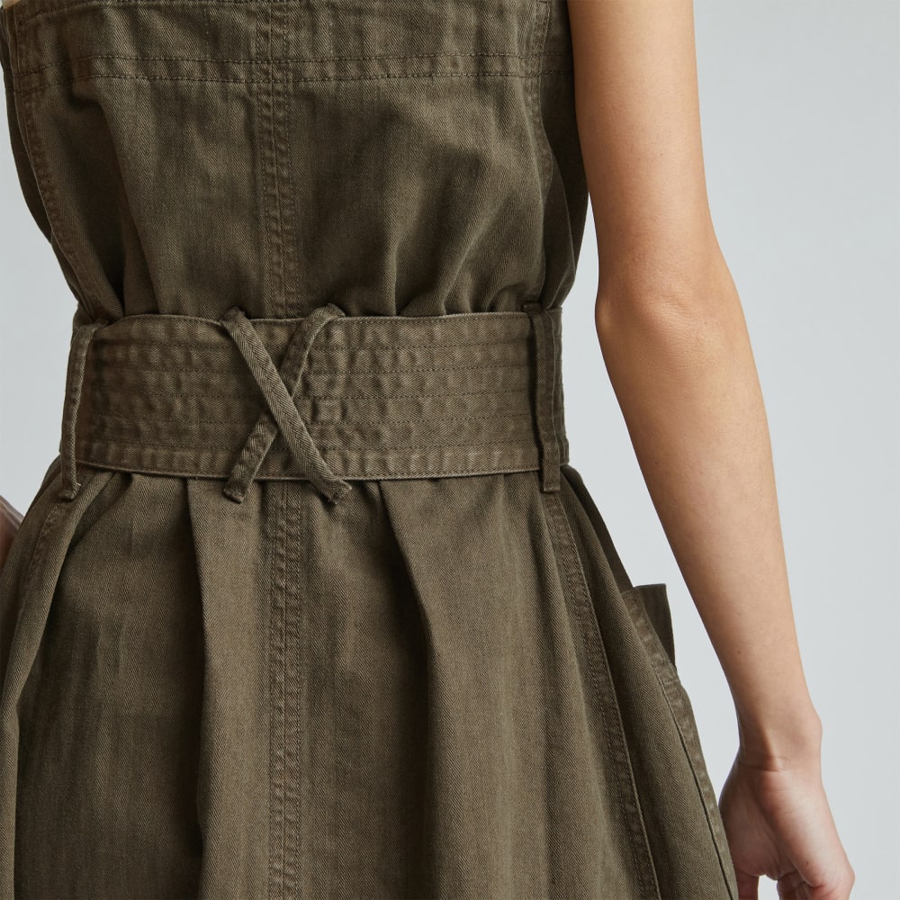 The Organic Cotton Herringbone Dress | Beech - Image 5