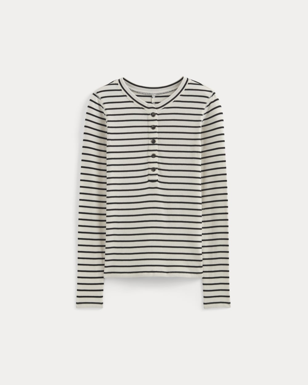 The Luxe Rib Henley | Bone / Black - Image 2