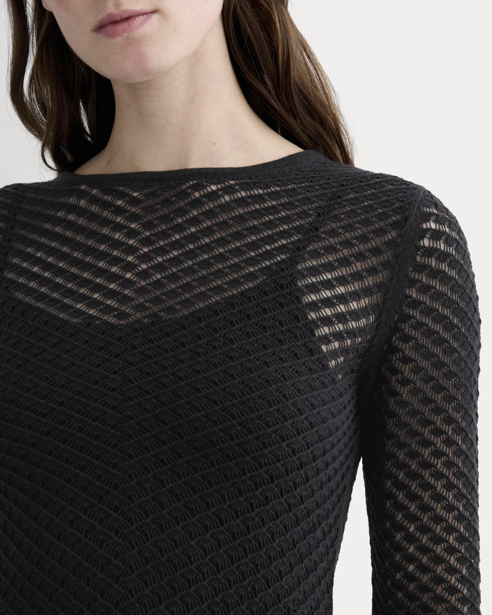 The Lace Knit Mini Dress | Black - Image 3