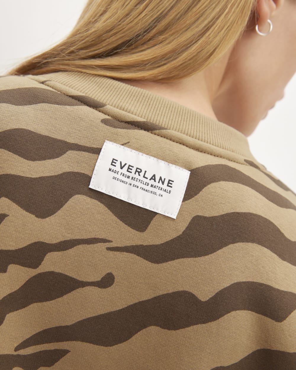 The ReTrack Oversized Crew | Cocoa Tiger Stripe - Image 5