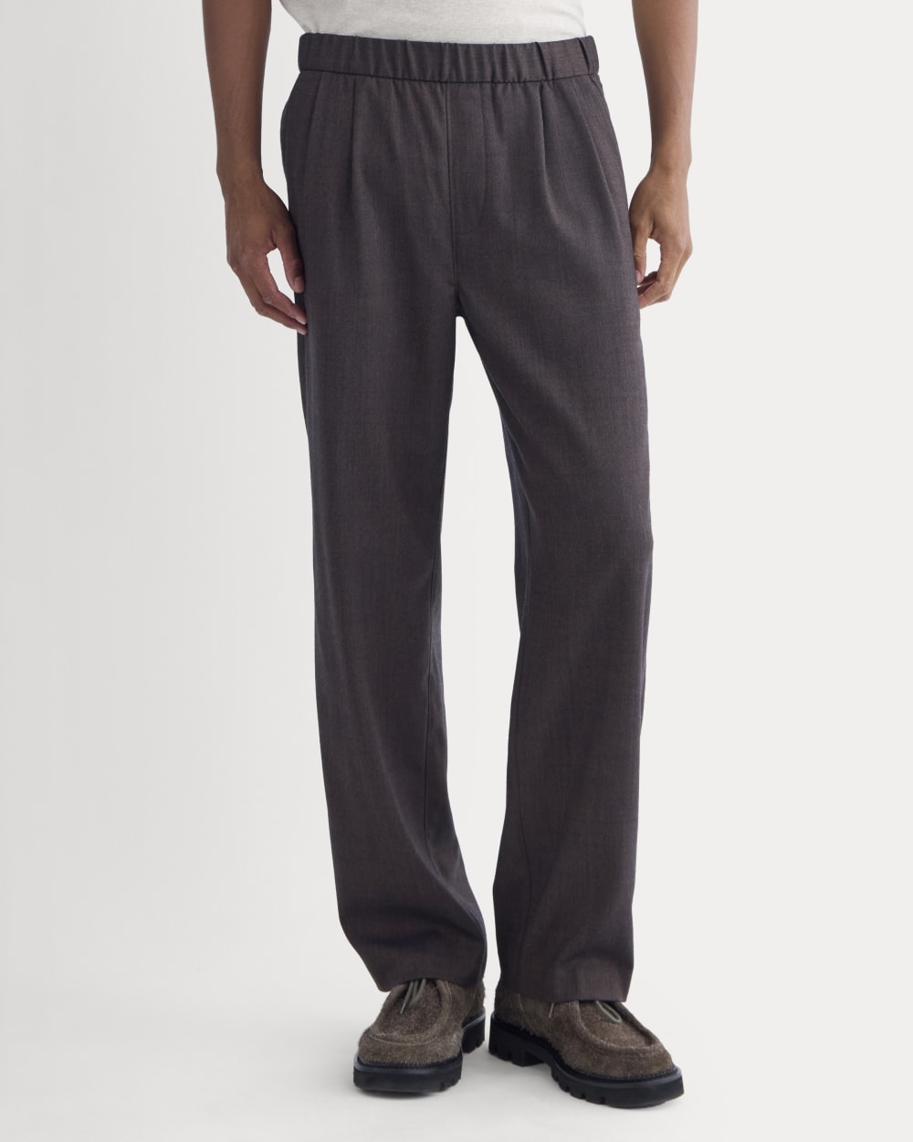 Pleated Trouser in Tailor Twill | Heathered Fudge - Image 3