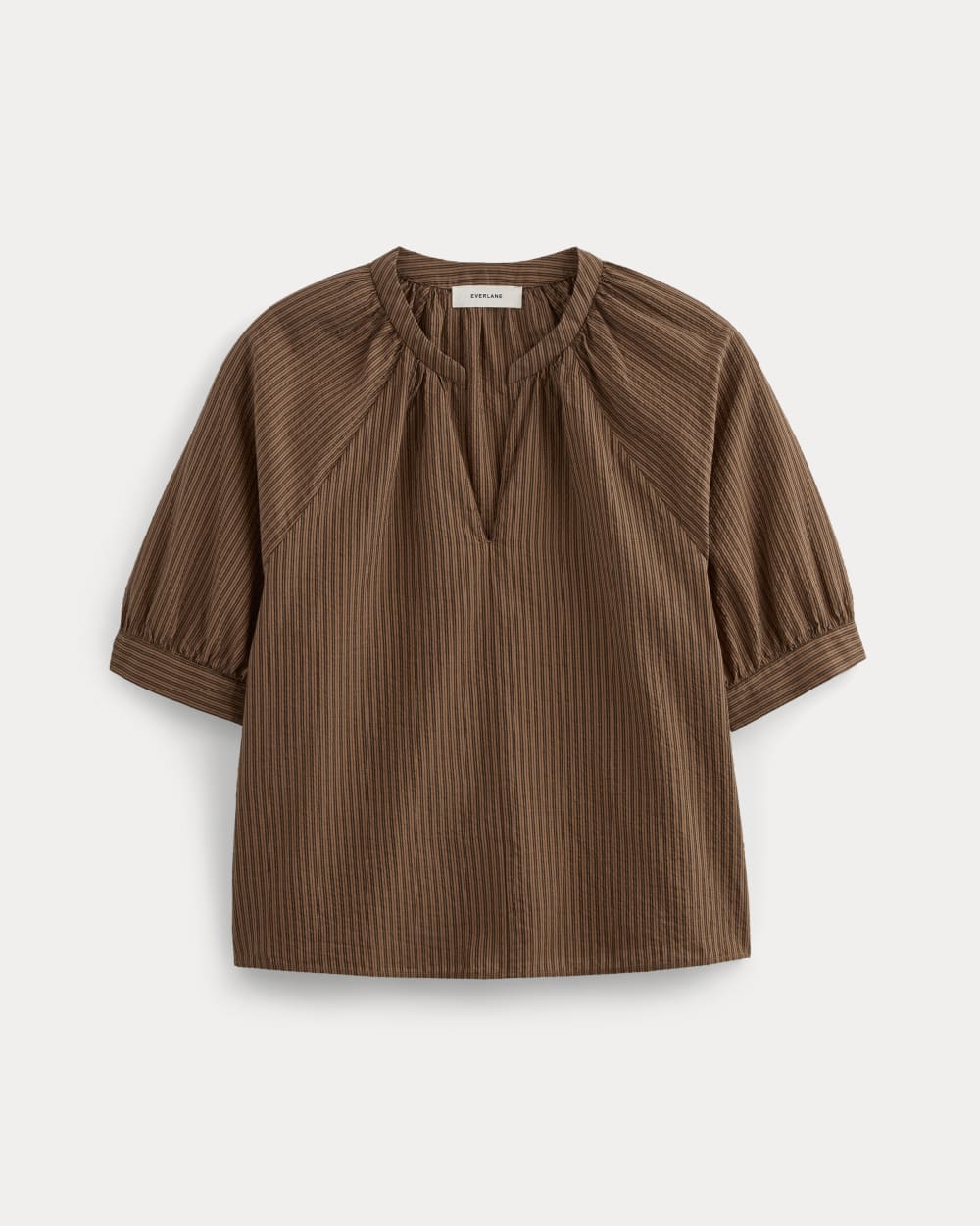 The Gauze Gathered Top | Carob Brown / Black - Image 2