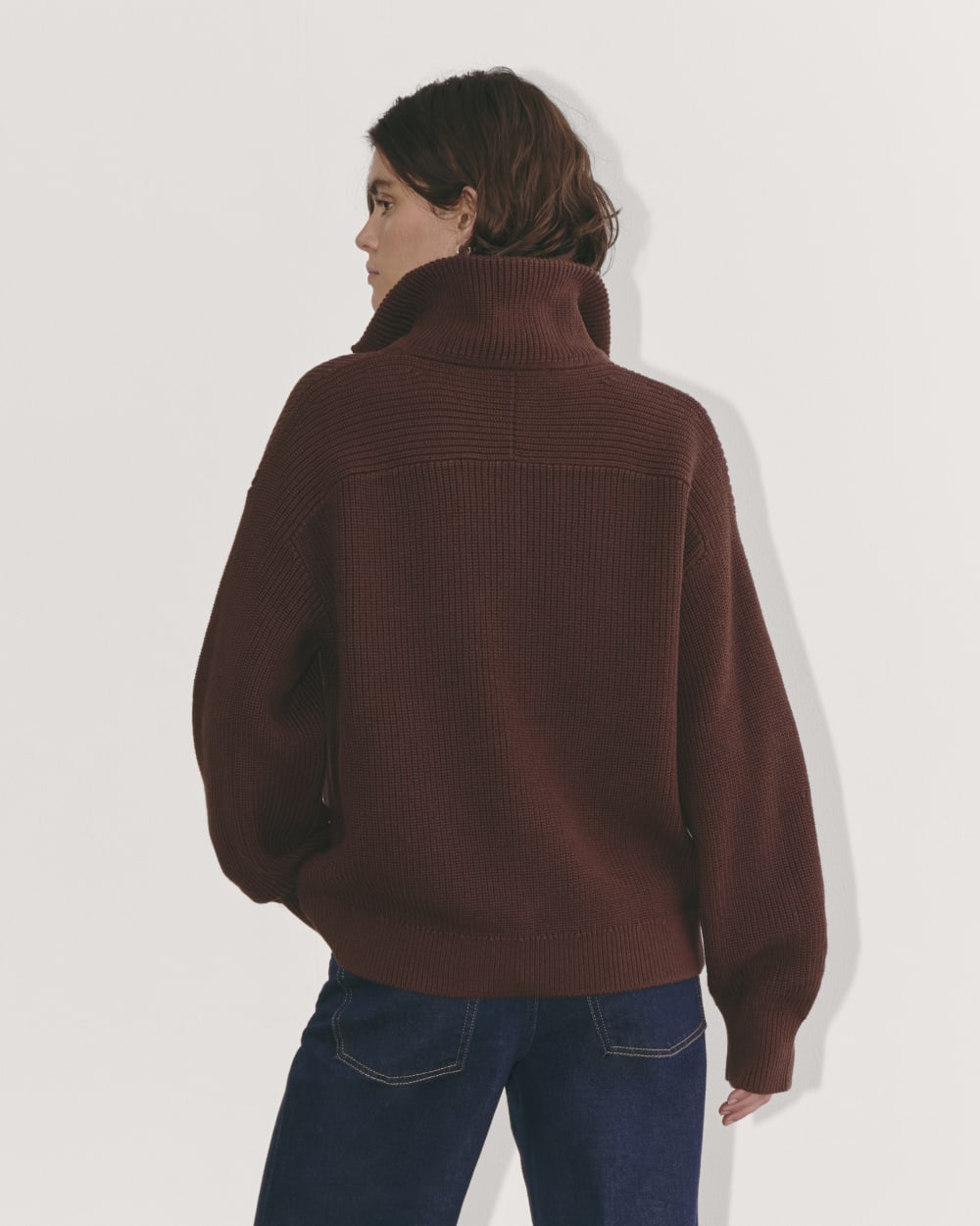 The Half-Zip in Everyday Cotton | Dark Mahogany - Image 5