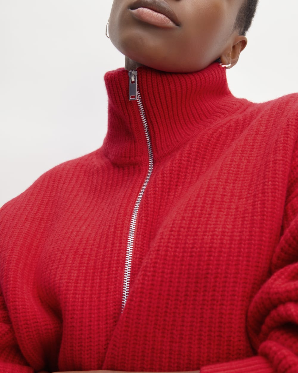 The Half-Zip Sweater in Luxe Merino | Classic Red - Image 4