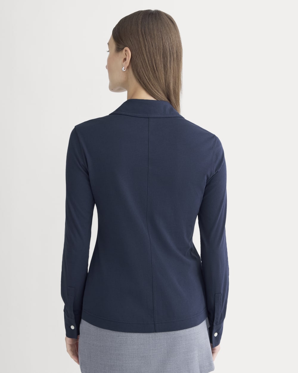 Button-Up Shirt in Essential Cotton | Navy - Image 5