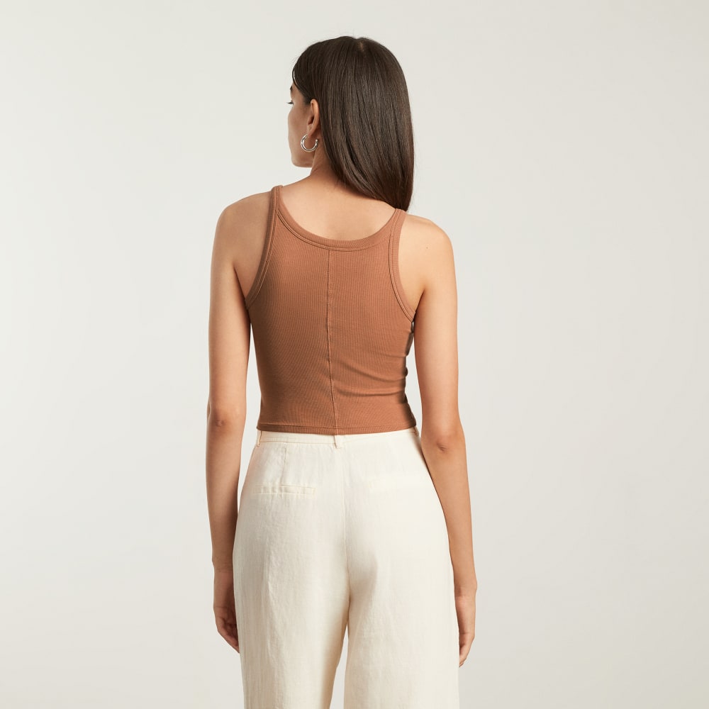 The Pima Micro-Rib Short Tank | Tawny Brown - Image 3