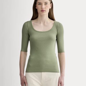 The Luxe Rib Scoop-Neck Tee | Sagebrush