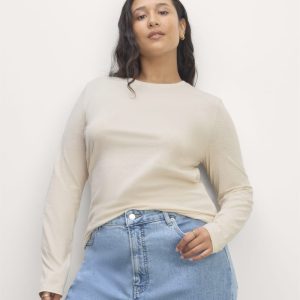 The Slim Long-Sleeve Crew in Essential Cotton | Heathered Oat