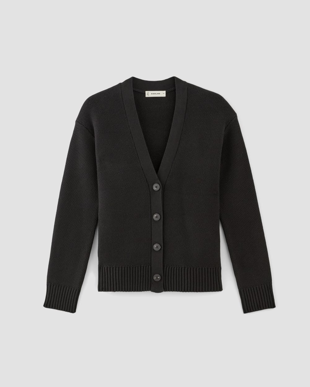 The Cotton Honeycomb Cardigan | Black - Image 2