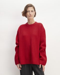 The Oversized Crew in Luxe Merino | Classic Red