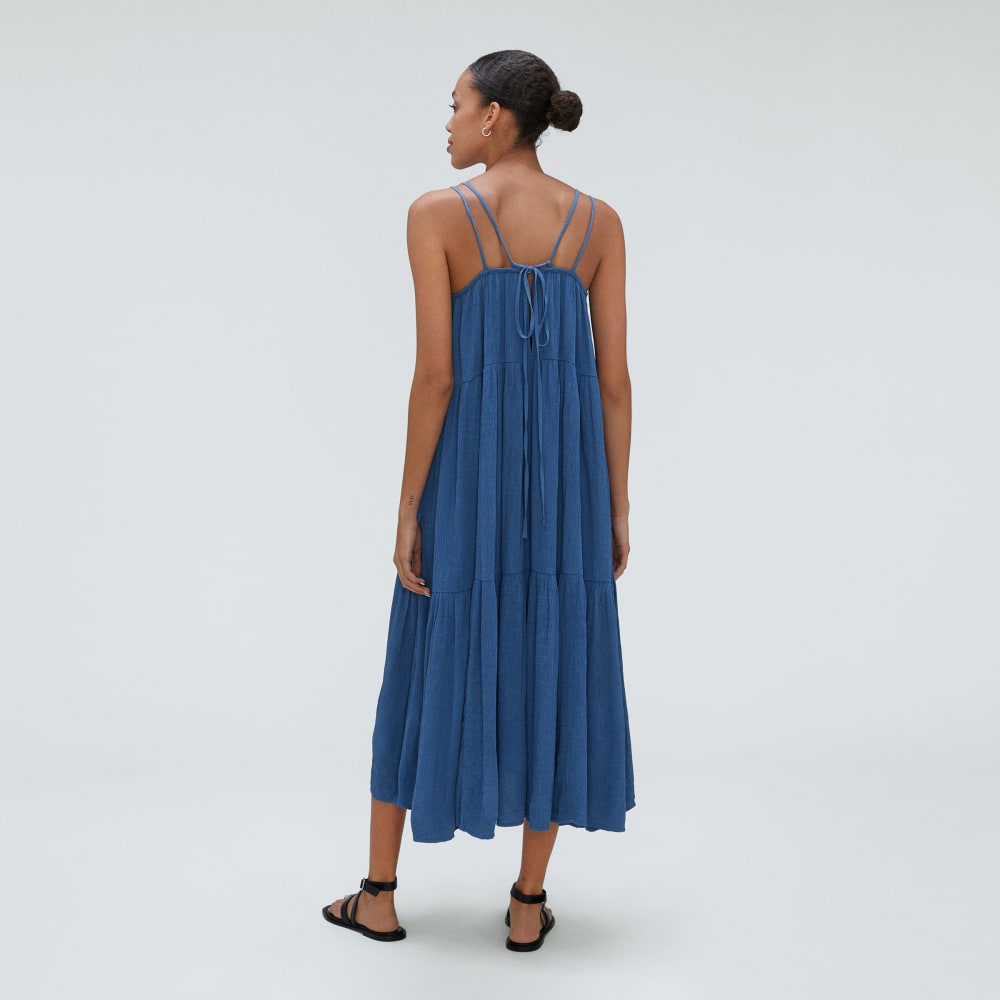 The Naia? Ripple Tiered Maxi Dress | Deep Blue - Image 3