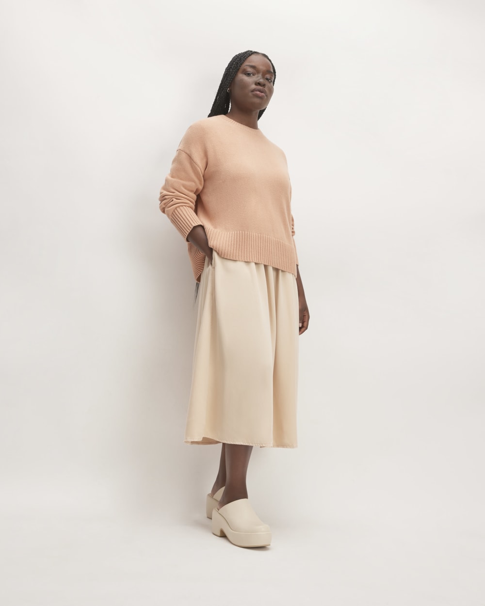 The Boxy Sweater in Everyday Cotton | Blush Pink - Image 3