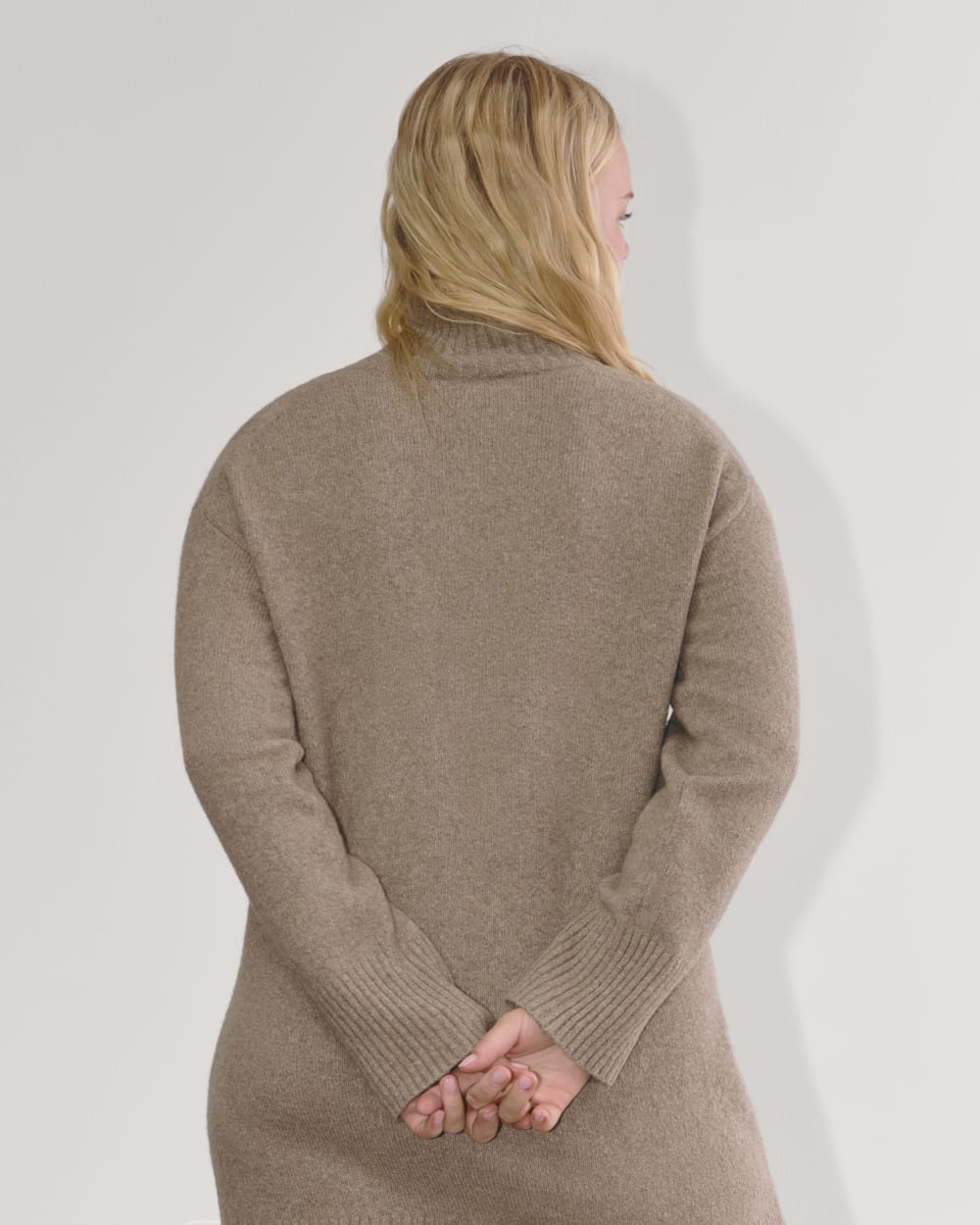 The Sweater Dress in Plush Cotton | Heather Taupe - Image 4