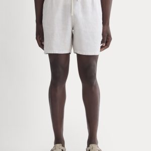 The Linen Easy Short | Stone / White
