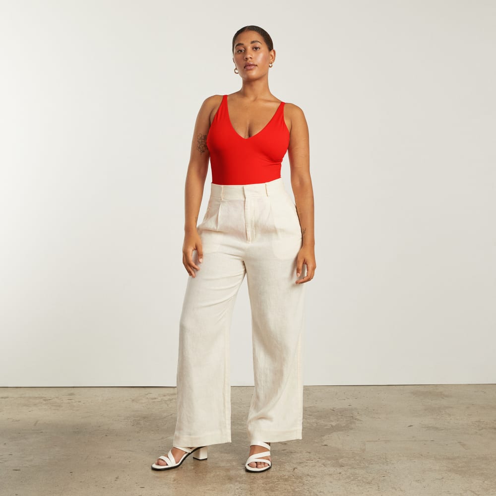 The V-Neck One-Piece | Bright Red - Image 6