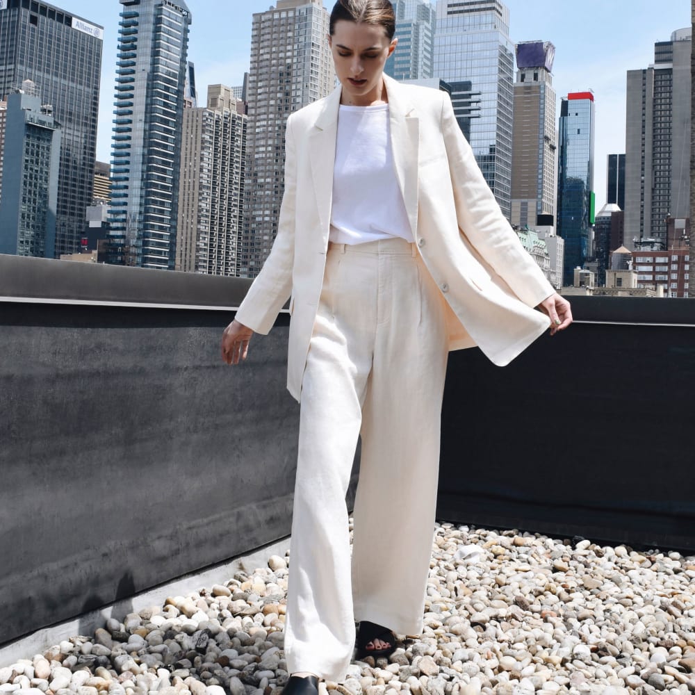 The Oversized Blazer in Linen | Canvas - Image 8