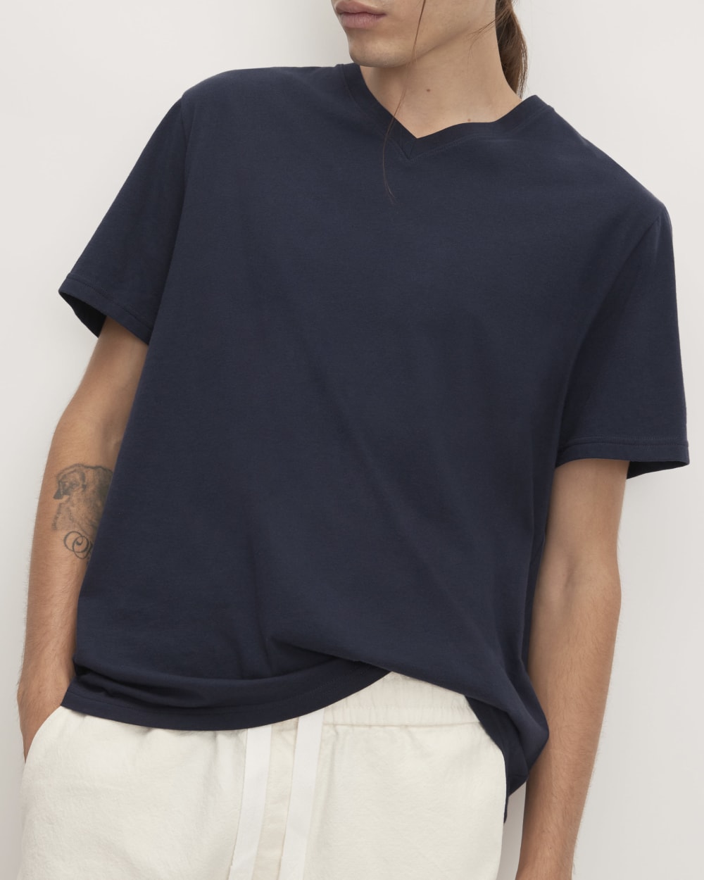 The Essential Organic V-Neck Tee | Deep Navy - Image 4