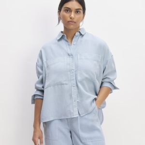 The Boxy Overshirt in Buttersoft | Chambray Blue