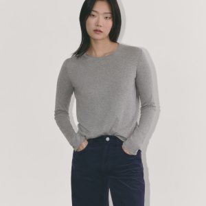 The Crew in Cotton Cashmere | Heather Charcoal