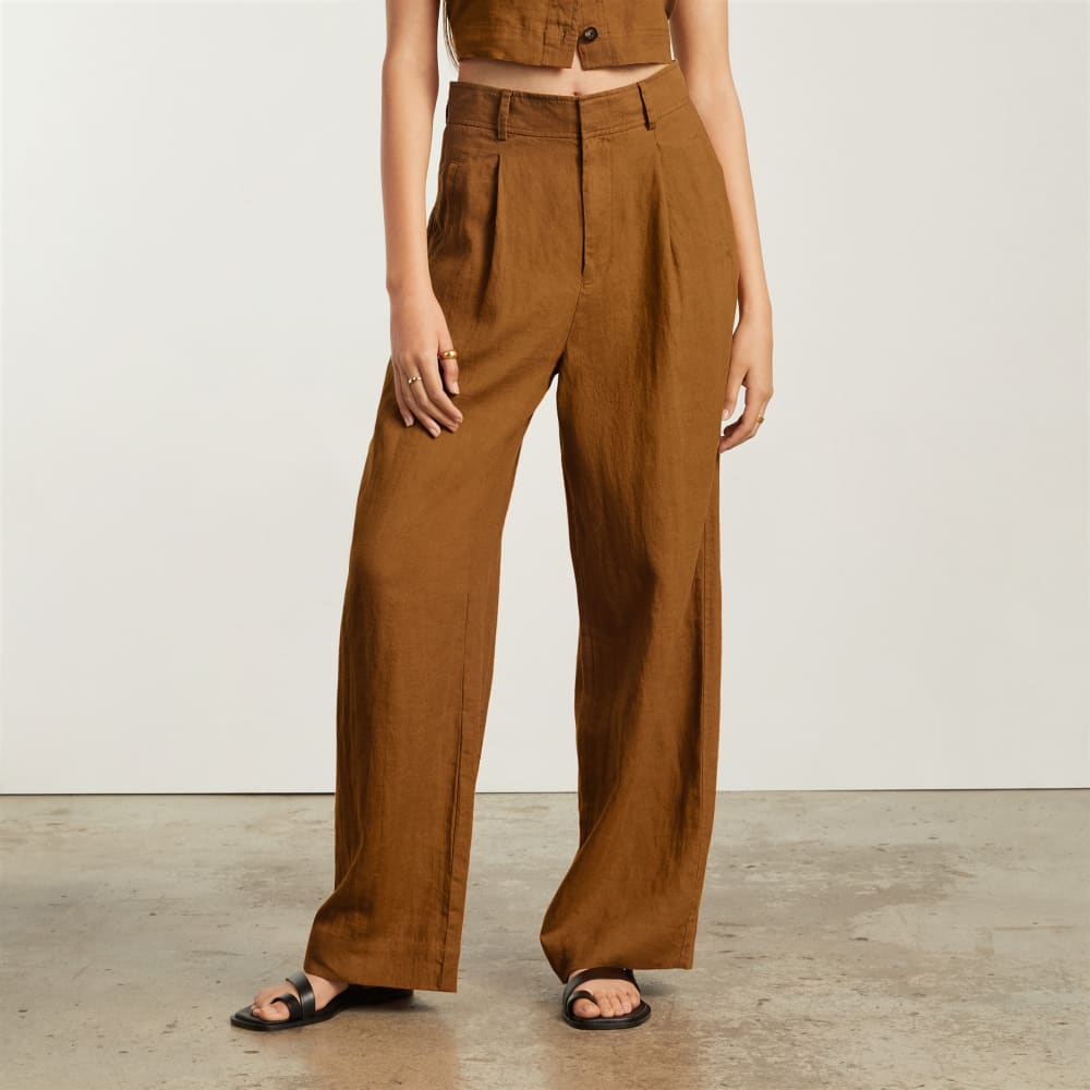 The Linen Way-High® Drape Pant | Tawny Brown - Image 2