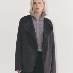 The October Coat | Dark Charcoal Melange